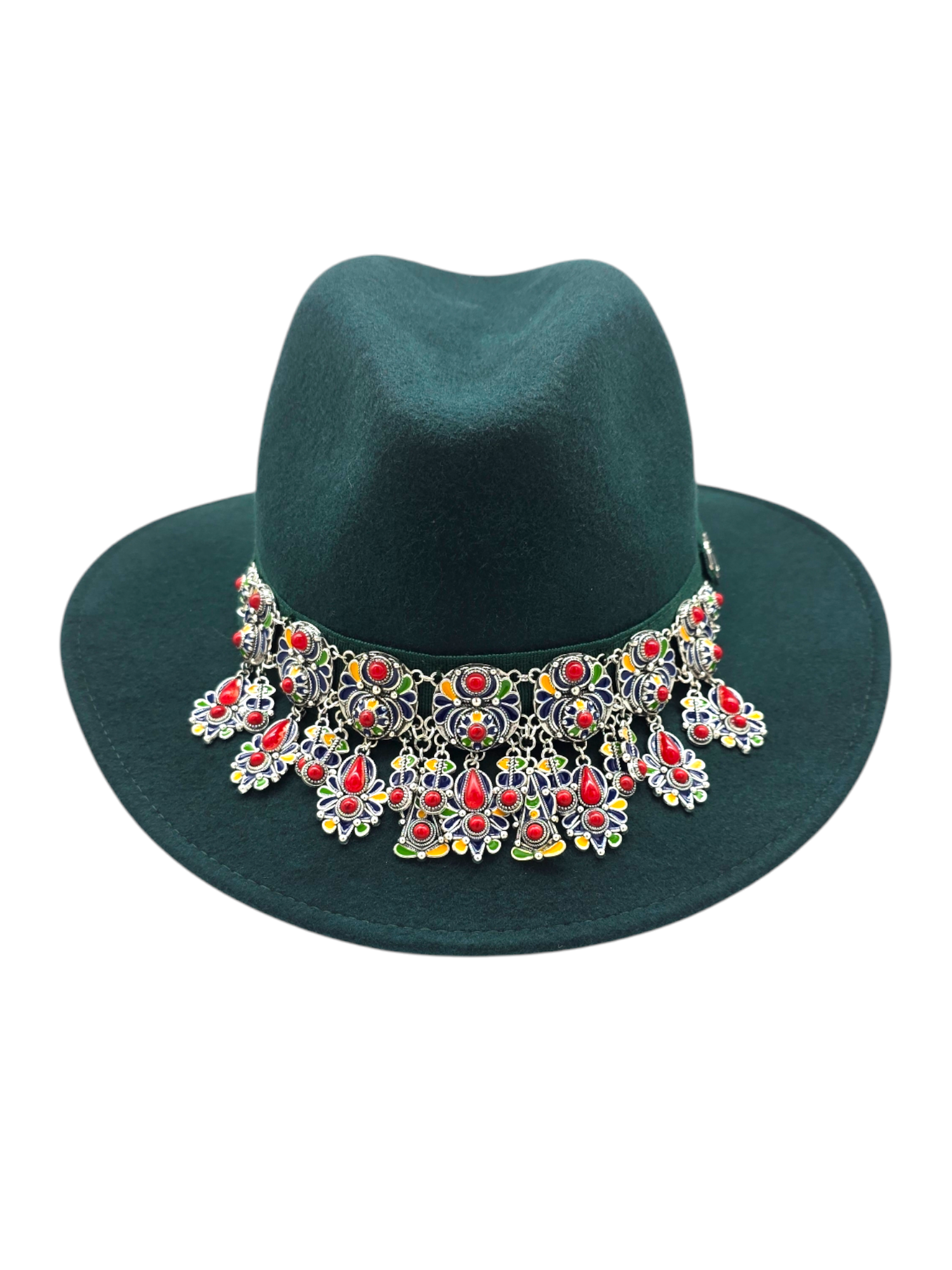 FAZIA, chapeau en feutre vert – création Katoushti